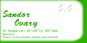 sandor ovary business card